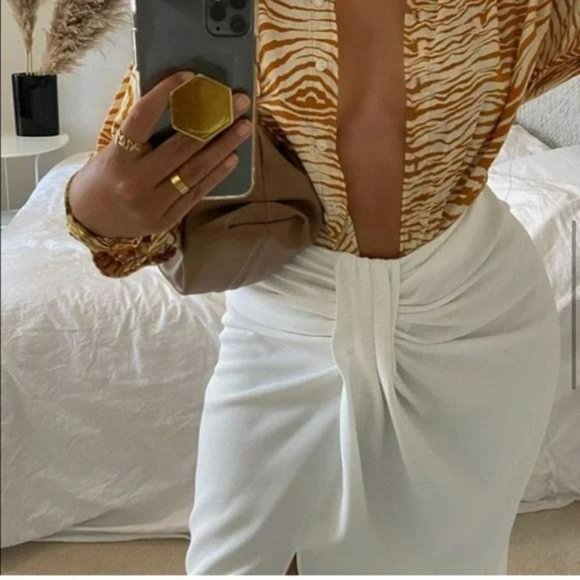 ZARA WHITE PAREO SKIRT - Picture 5 of 13